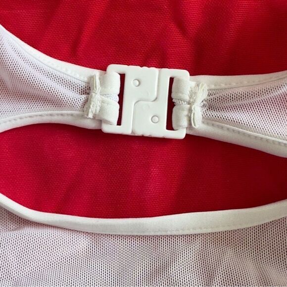 NIPTUCK Red White Polka White Mesh Backless Tankini Swim Top Size 10 - Picture 5 of 11